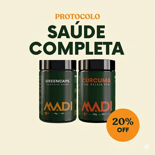Protocolo Saúde Completa:  Própolis Verde + Cúrcuma com Geleia Real