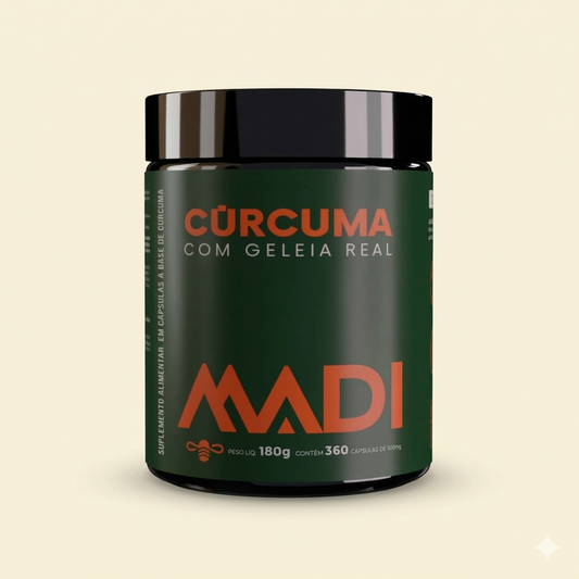 Suplemento Alimentar Cúrcuma e Geleia Real 360 Cápsulas MaDi