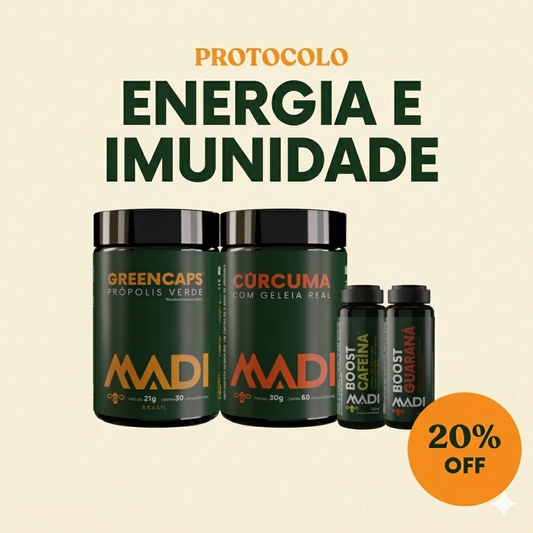 Protocolo Energia e Imunidade: Greencaps + Cúrcuma + Boosts