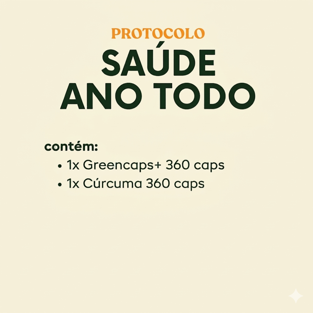 Protocolo Saúde Ano Todo - GreenCaps Própolis Verde + Cúrcuma com Geleia Real 2x 360 caps MADI