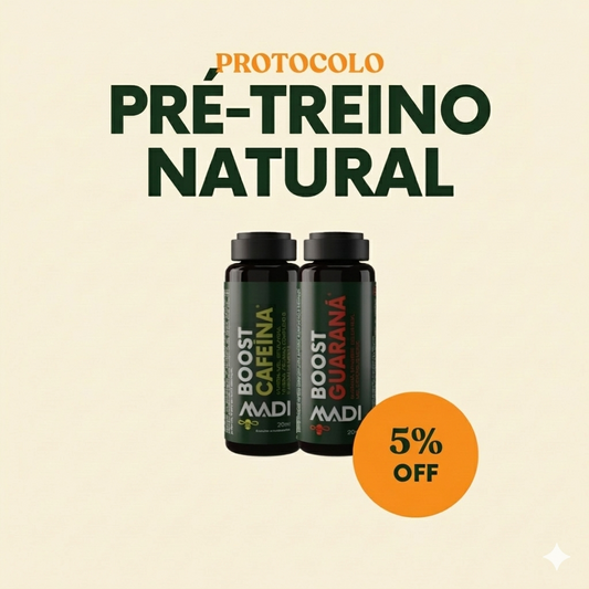Protocolo Pré-treino Natural - Boosts Cafeína e Guaraná