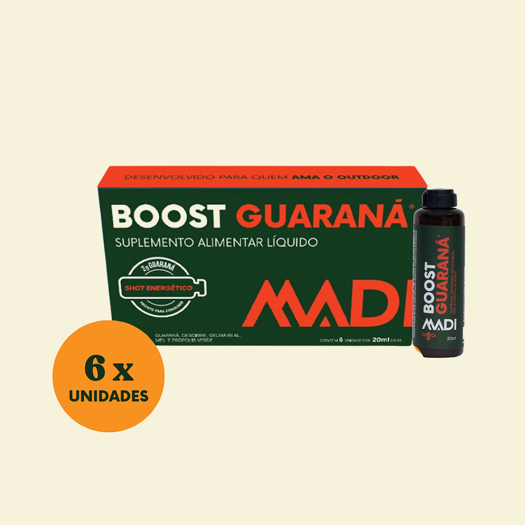 Pré-treino Boost Guaraná 6 uninades x 20ml
